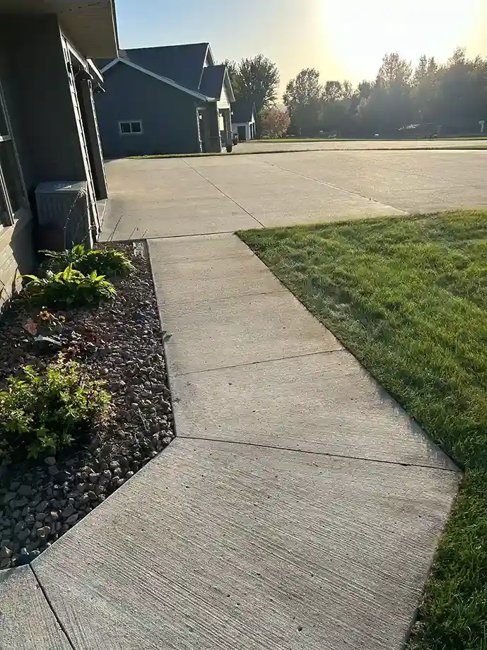 Driveway oil stain and fertilizer rust spot treatment before power wash