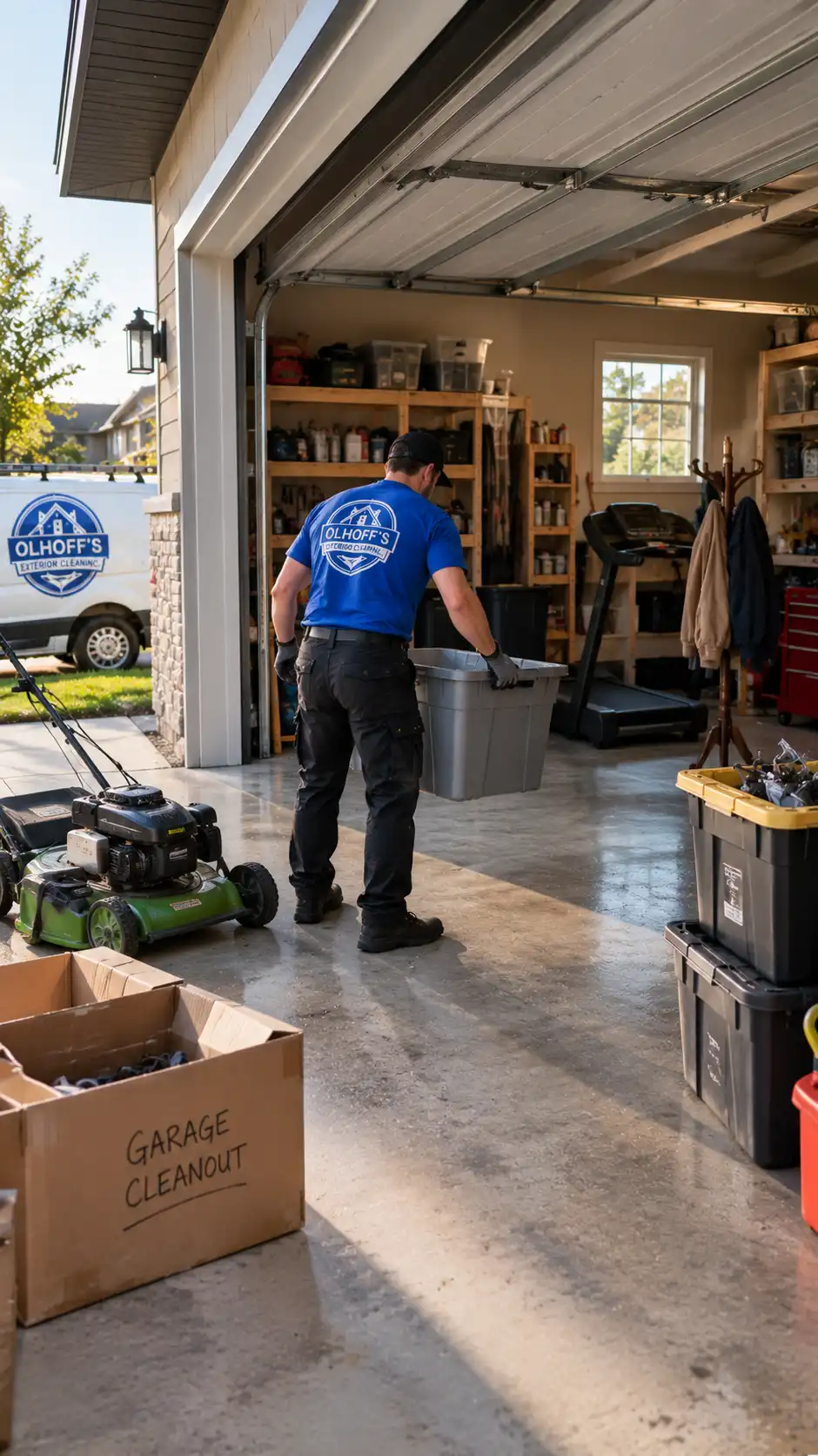 Garage basement and backyard storage shed cleanout service in Morris MN