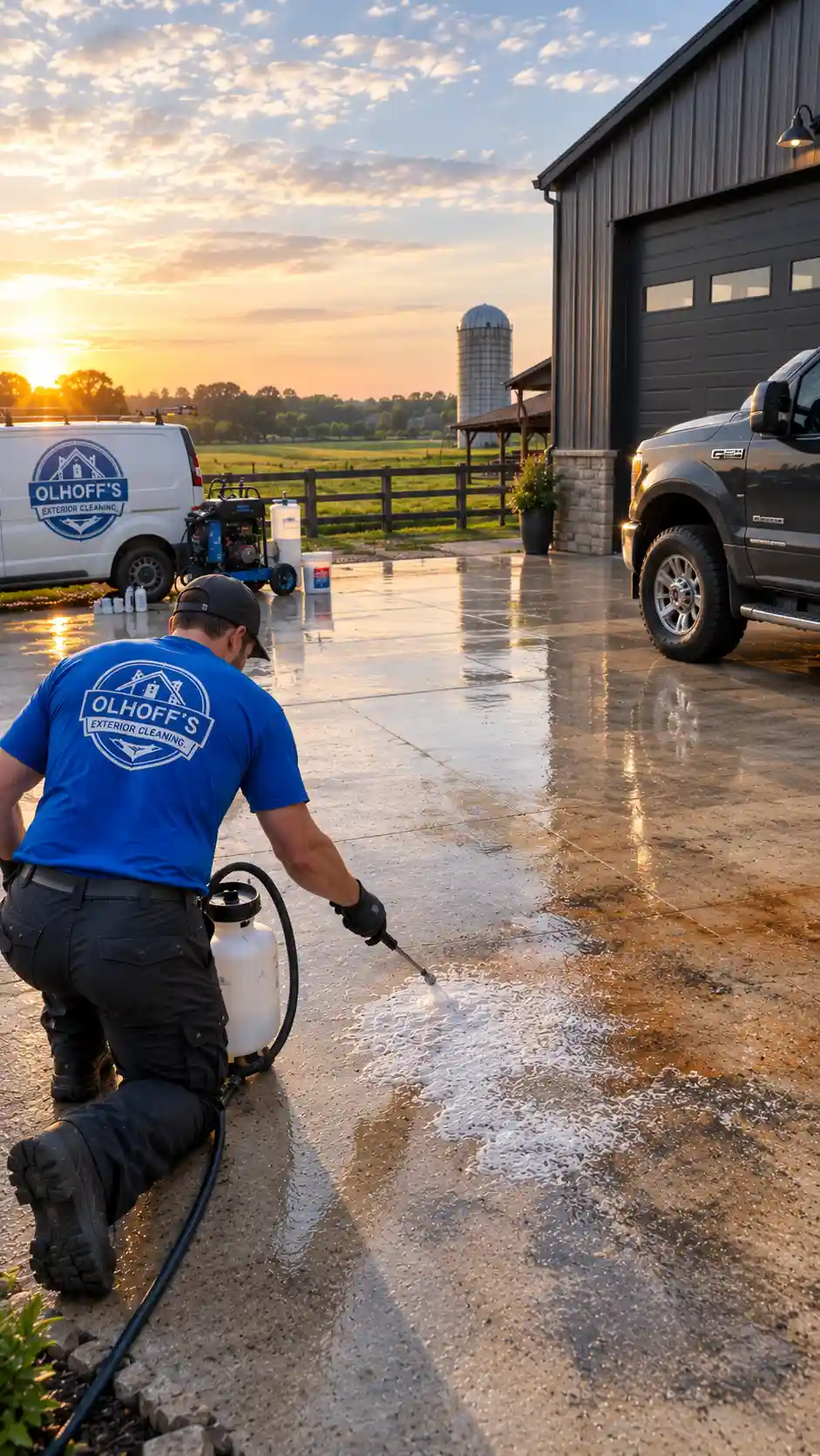 Deep penetrating oil rust and fertilizer stain treatment for concrete in Morris MN