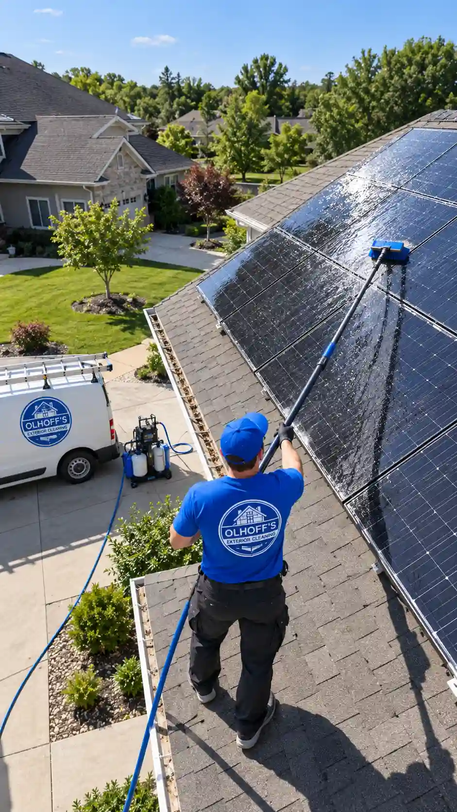 Purified water solar panel wash for maximum energy efficiency in Morris MN