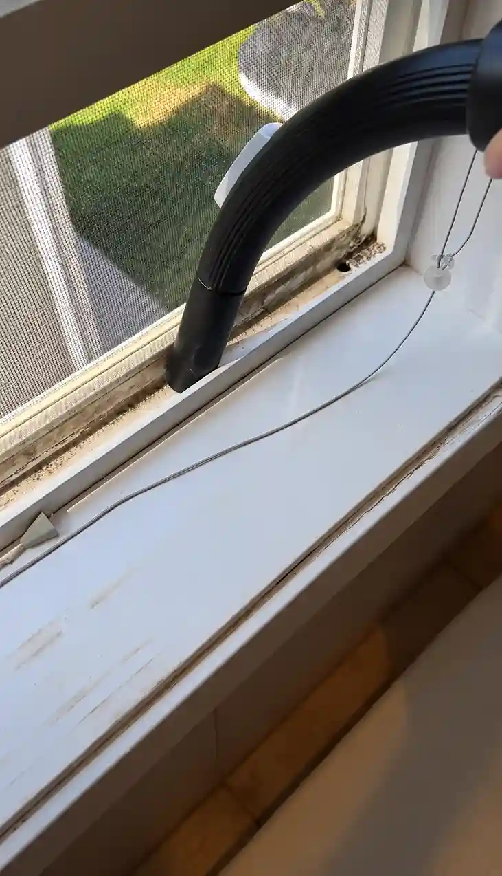 Detailed window track and frame dust dirt cleaning in Morris MN